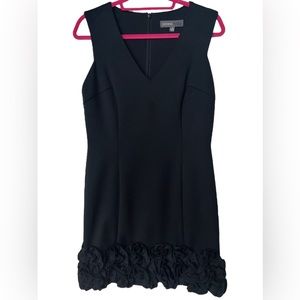 Donna Ricco Black Sleeveless Ruffle Bottom Dress